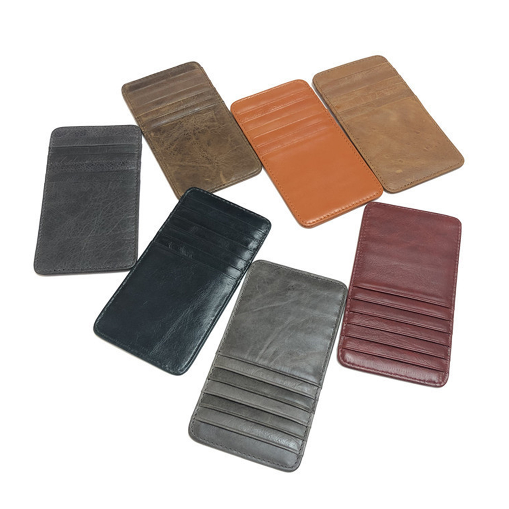 Cartera de cuero de vaca con i - Card Top Loader reseña y precio